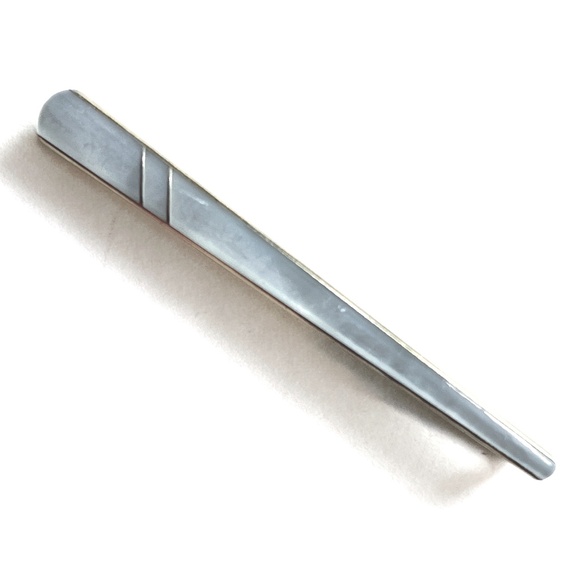 Vintage Tie Bar Mid Century Mother of Pearl Minimalist MOP Shell - Picture 1 of 5